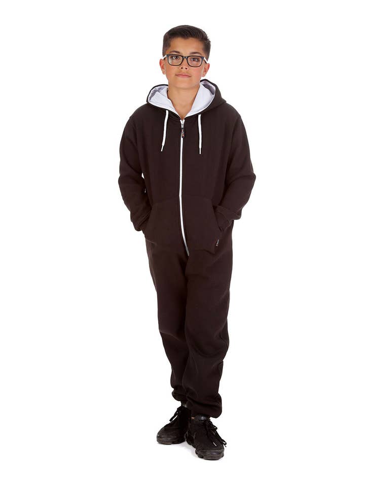 Trendy Toggs Kids Black Zip Up Onesie for wholesale on Faire