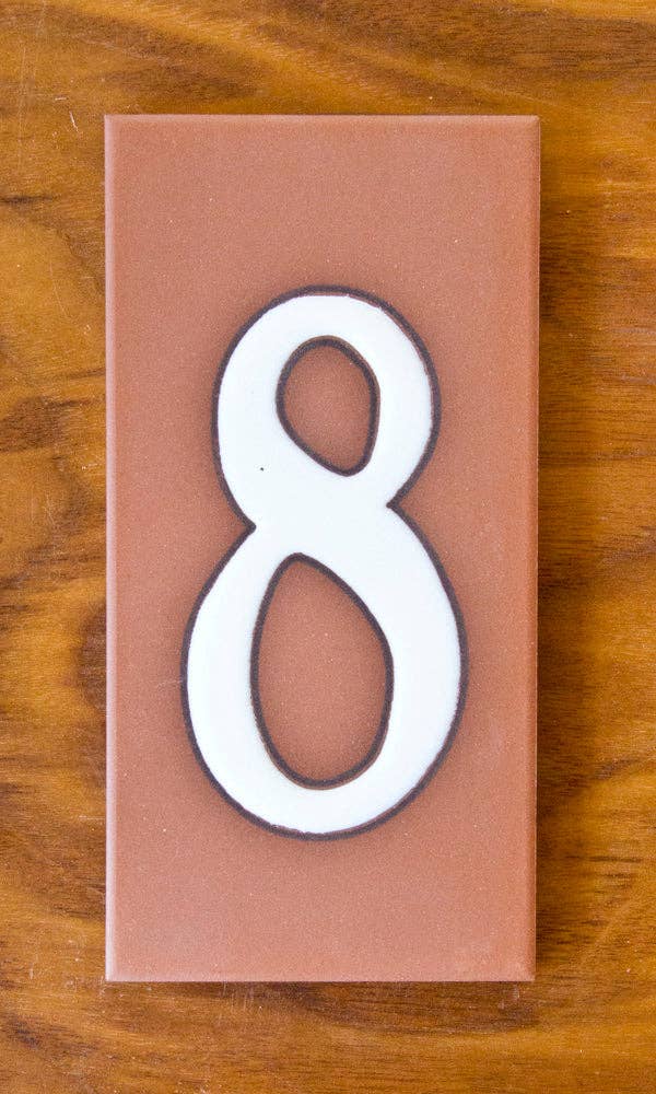Carly Quinn Designs - Wholesale Outdoor Sign - Terra Cotta Plain Individual 3x6 House Number Tiles8