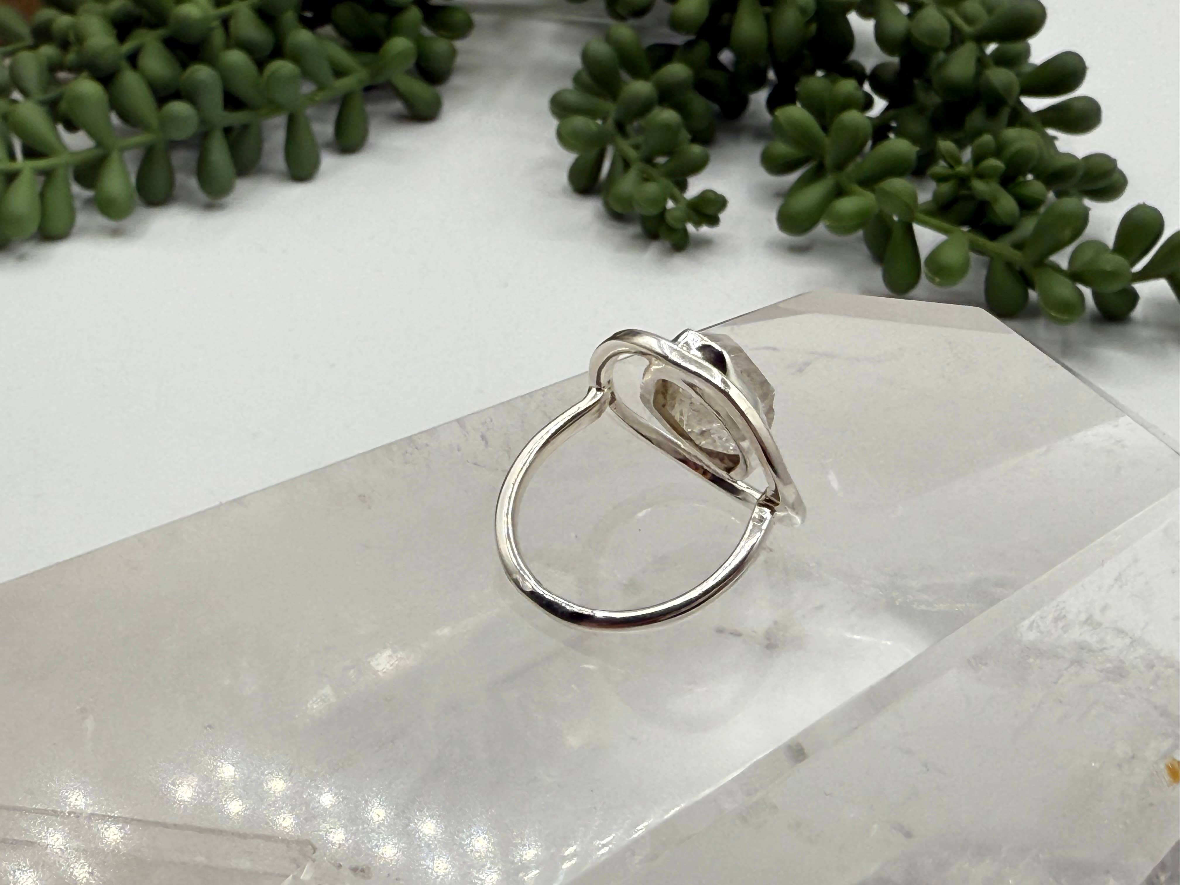 Meraki Gemstones - Wholesale Single Stone/Solitaire Ring -  Herkimer Diamond Rough Gemstone 925/Sterling Silver Ring 2