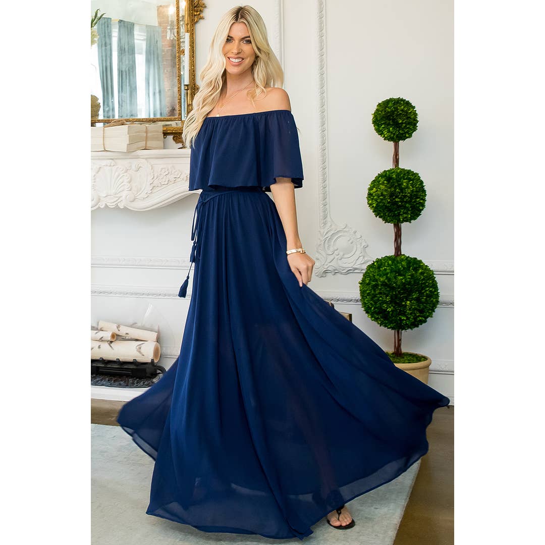 Sweet Lovely by Jen - Wholesale Dress - Women's - OFF-SHOULDER MAXI DRESS