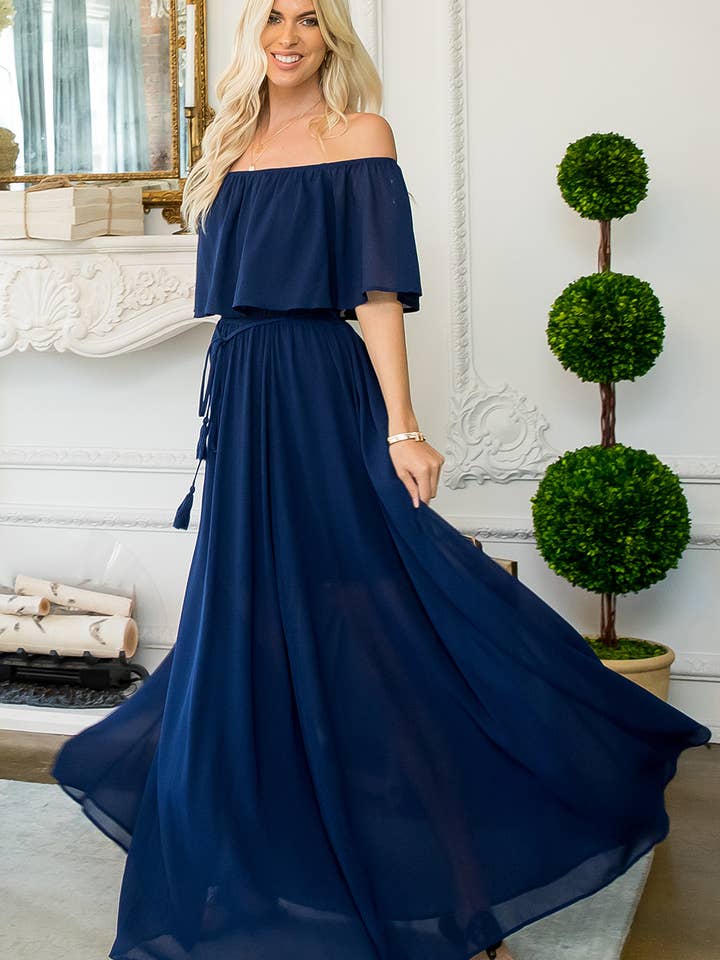 OFF-SHOULDER MAXI DRESS for wholesale by Sweet Lovely by Jen