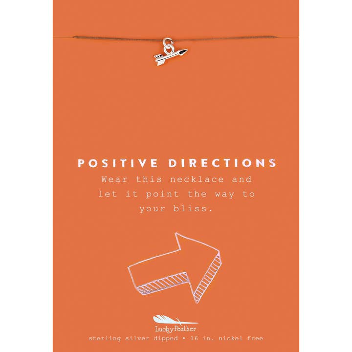 New Moon Silver Necklace - POSITIVE/ARROW for wholesale by Lucky Feather