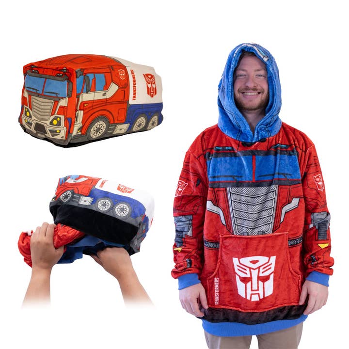 HASBRO Transformers Optimus Prime Blanket Hoodie & Pillow for wholesale by OrangeOnions