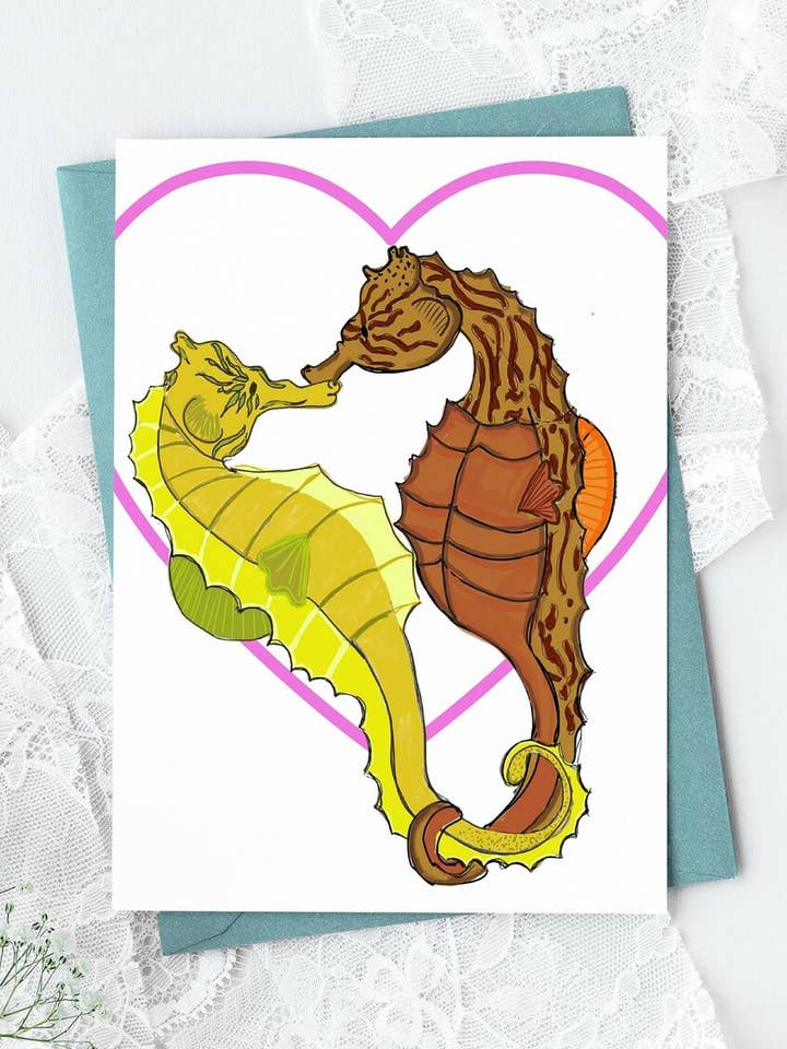 Seahorse Greeting Card for wholesale by Akesonscreations