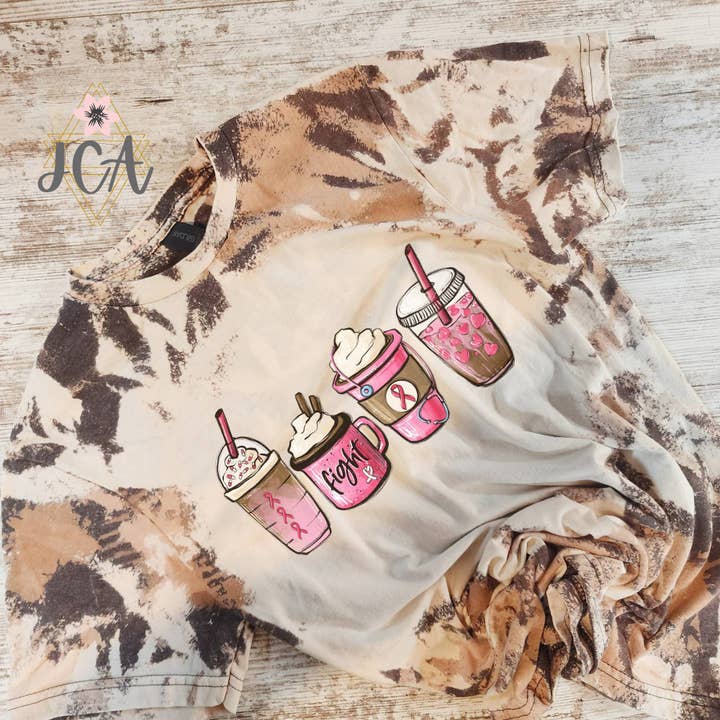 Bröstcancer Medvetenhet Kaffe Kohud Skjorta för wholesale av Jocelyn's Comfy Apparel