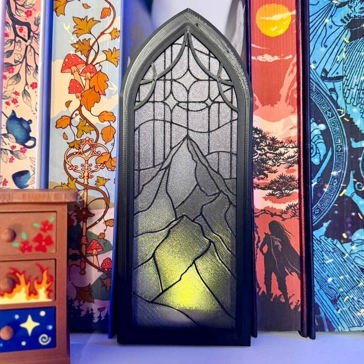 Stained Glass-Style Tealight Velaris Inspired Book Nook with Storage for wholesale by Awfullynerdy.co
