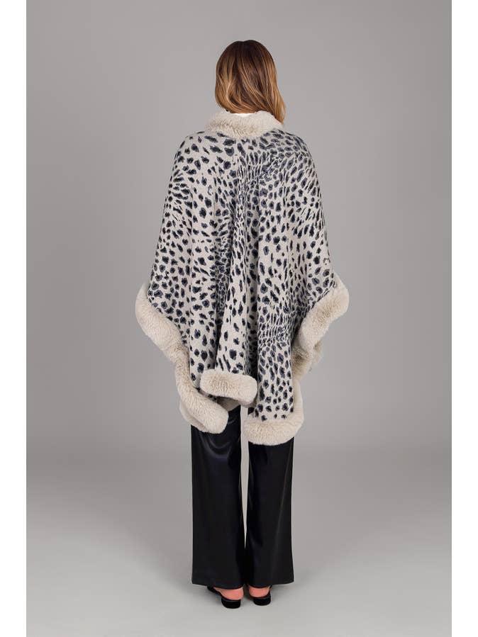 SAACHI - Wholesale Kimono - Women's - Faux Fur Cheetah Party Kimono2