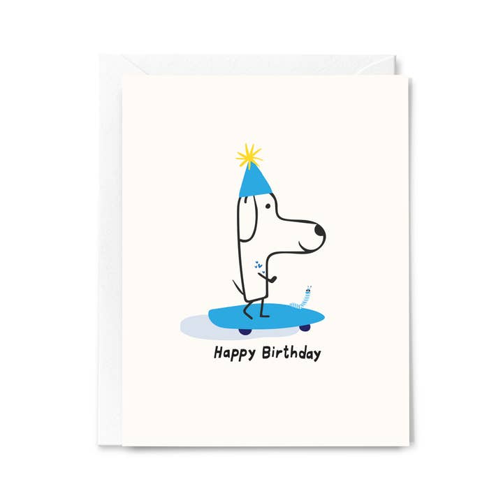 Happy Just Happy - Wholesale Birthday Card - Happy Birthday Stanley's Skateboard