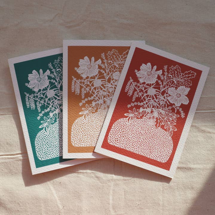 From the Garden card - 3 colours for wholesale by Gemma Barnett