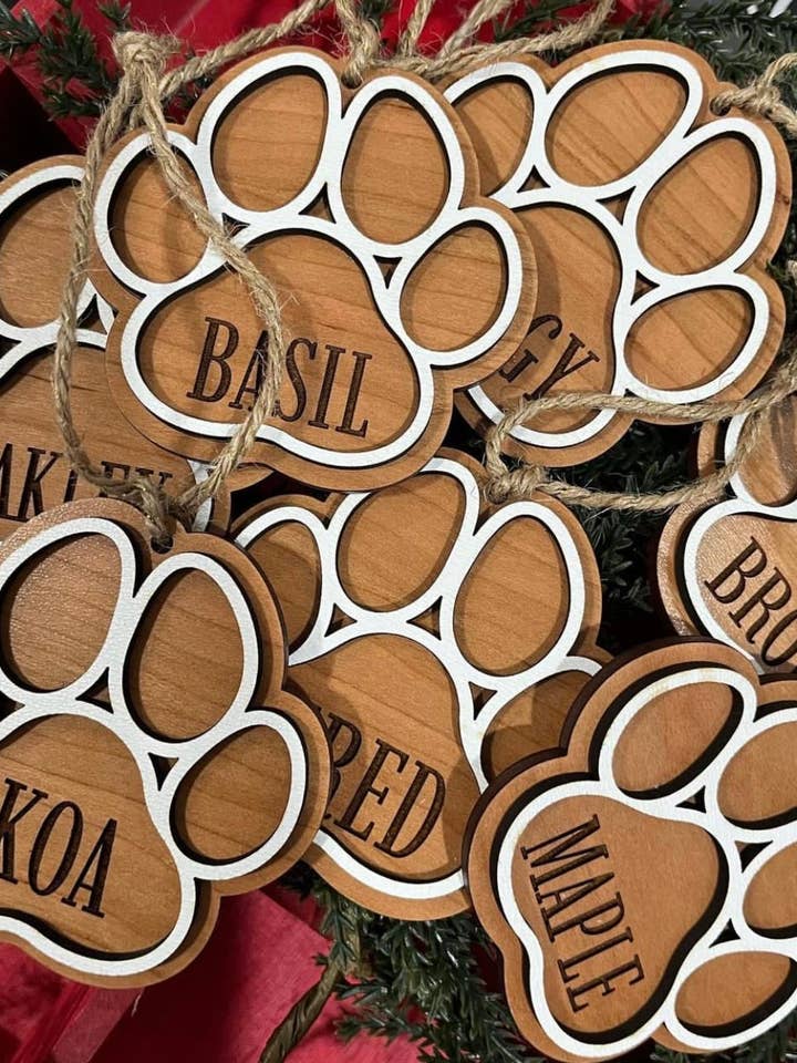 Paw Print Ornament for wholesale by Scheu Customs LLC