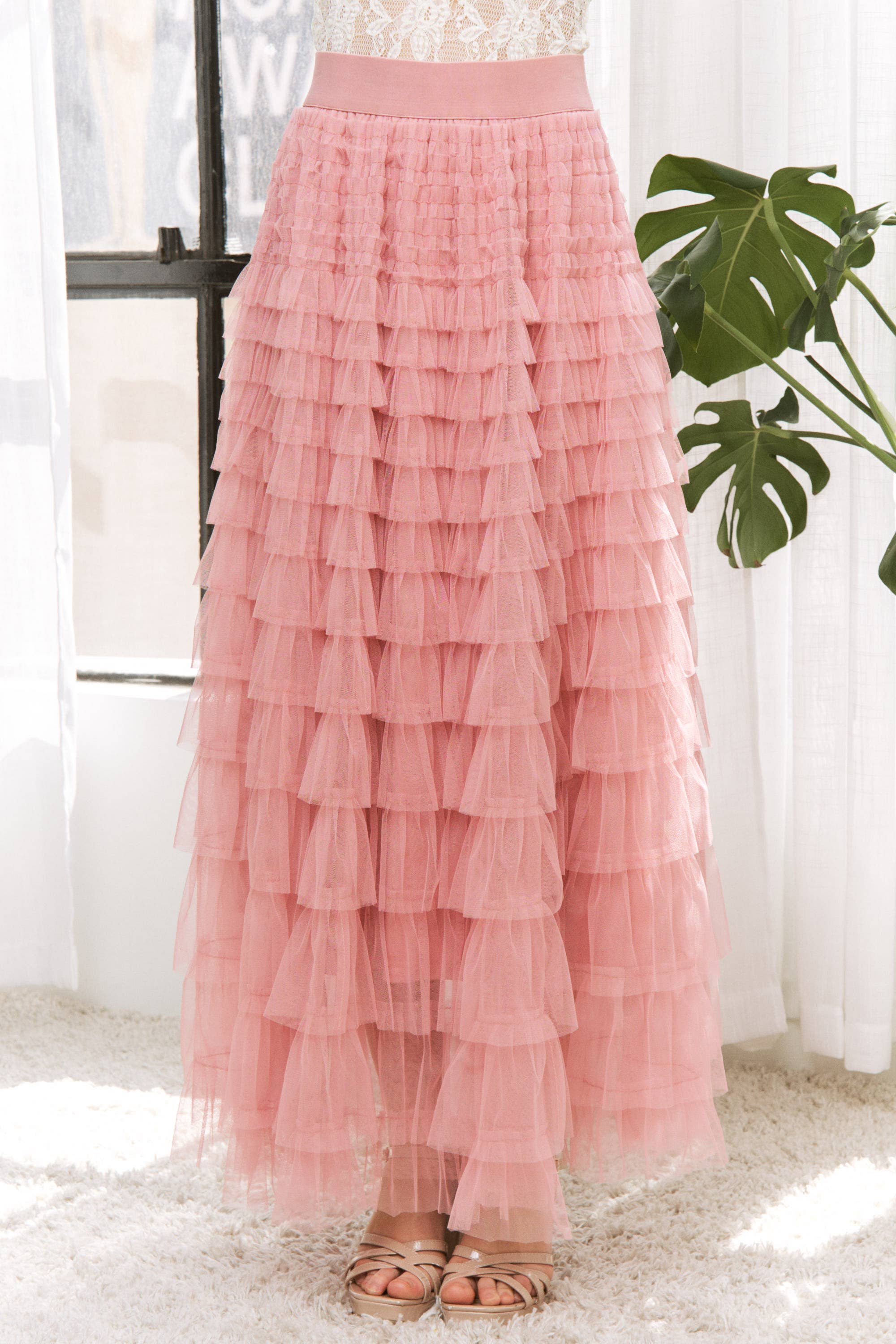 Sweet Generis - Wholesale Skirt - Women's - CASCADING TULLE MESH TIERED MAX SKIRT27