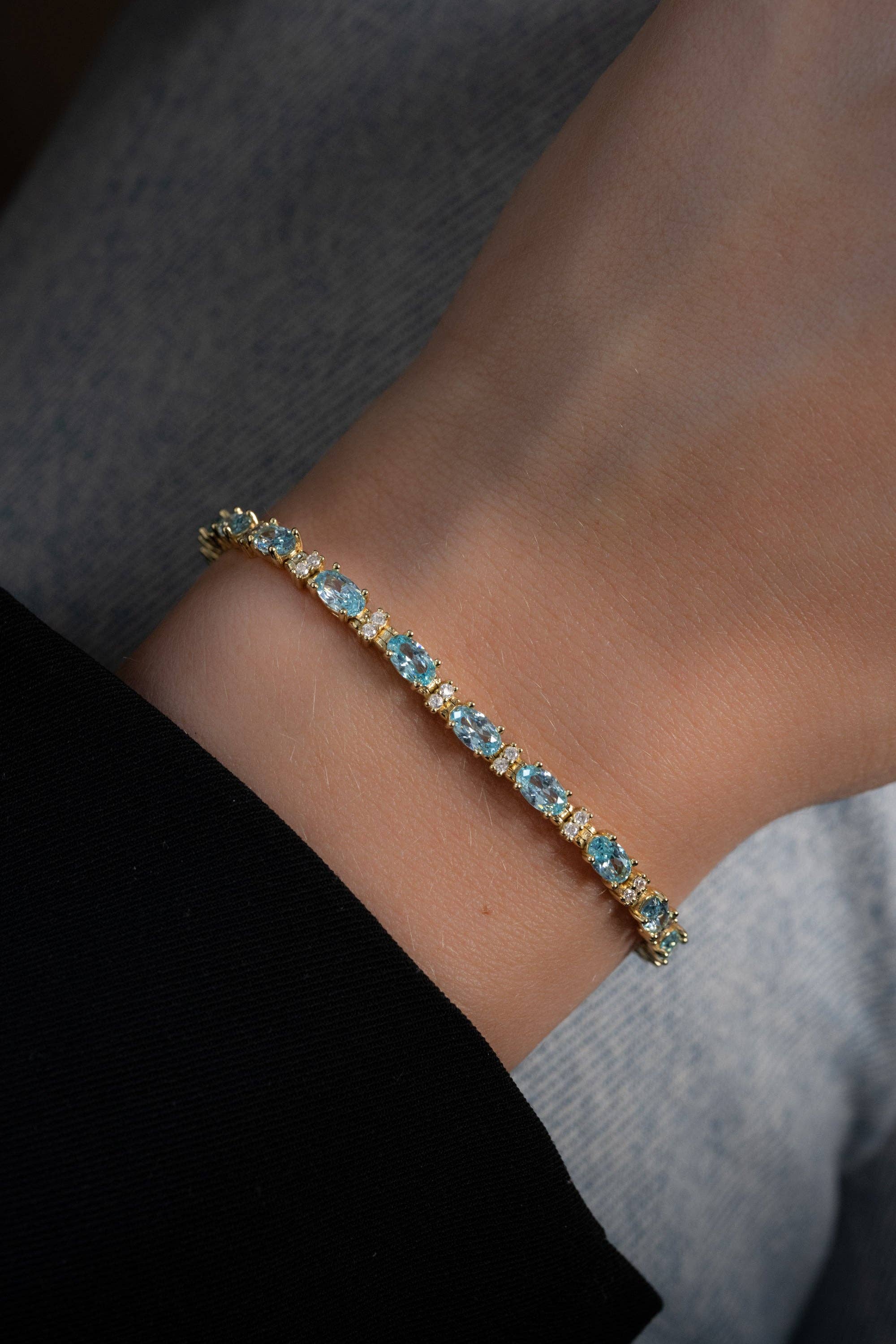 Sami Jewels - Wholesale Tennis Bracelet - Aquamarine Tennis Bracelet1