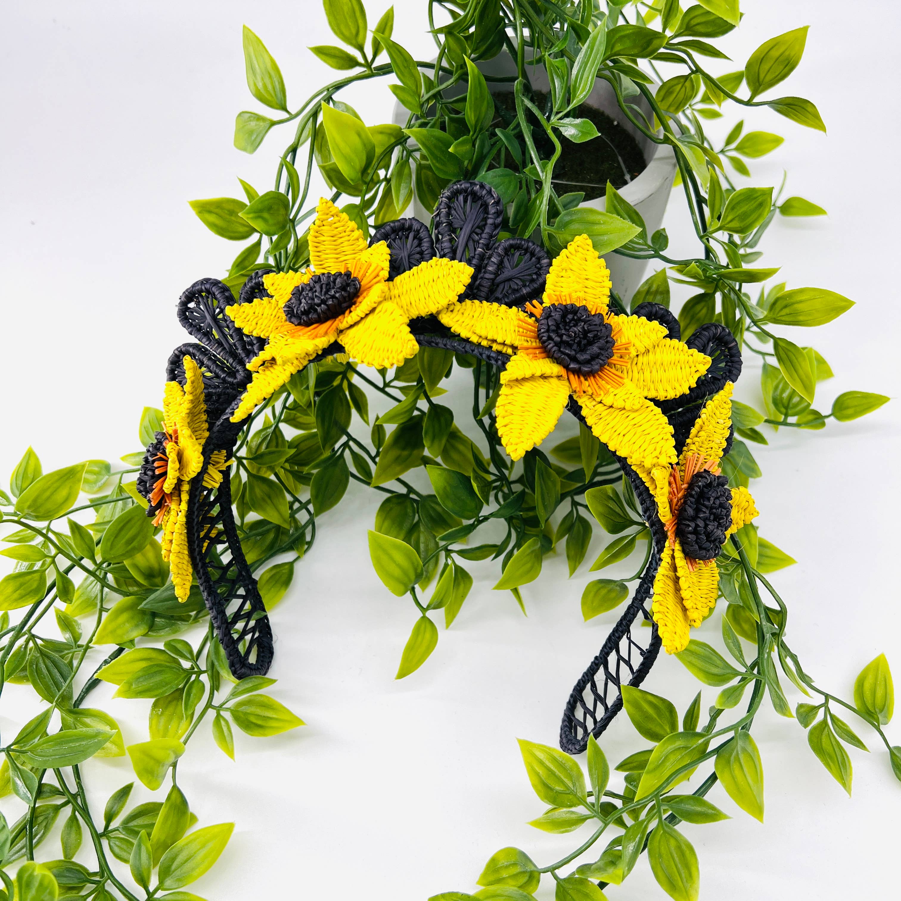 Belart Fair Trade - Wholesale Fashion Headband - Women's - IRACA-Hand-Woven-Flower-Fruit Statement Headpieces1