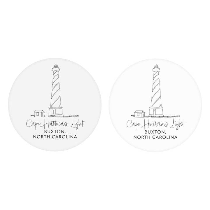 Cape Hatteras Light | Absorbent Car Coasters | Set of 2 | Min 4 for wholesale by Love Local