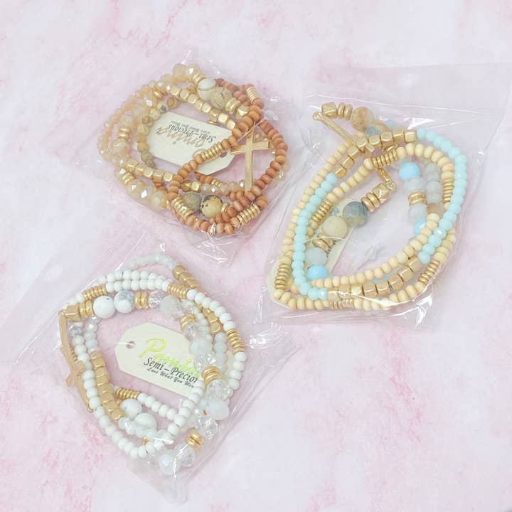 Ellison+Young - Wholesale Jewelry Set - Set Of 4, Stone And Wooden Beads Bracelet8