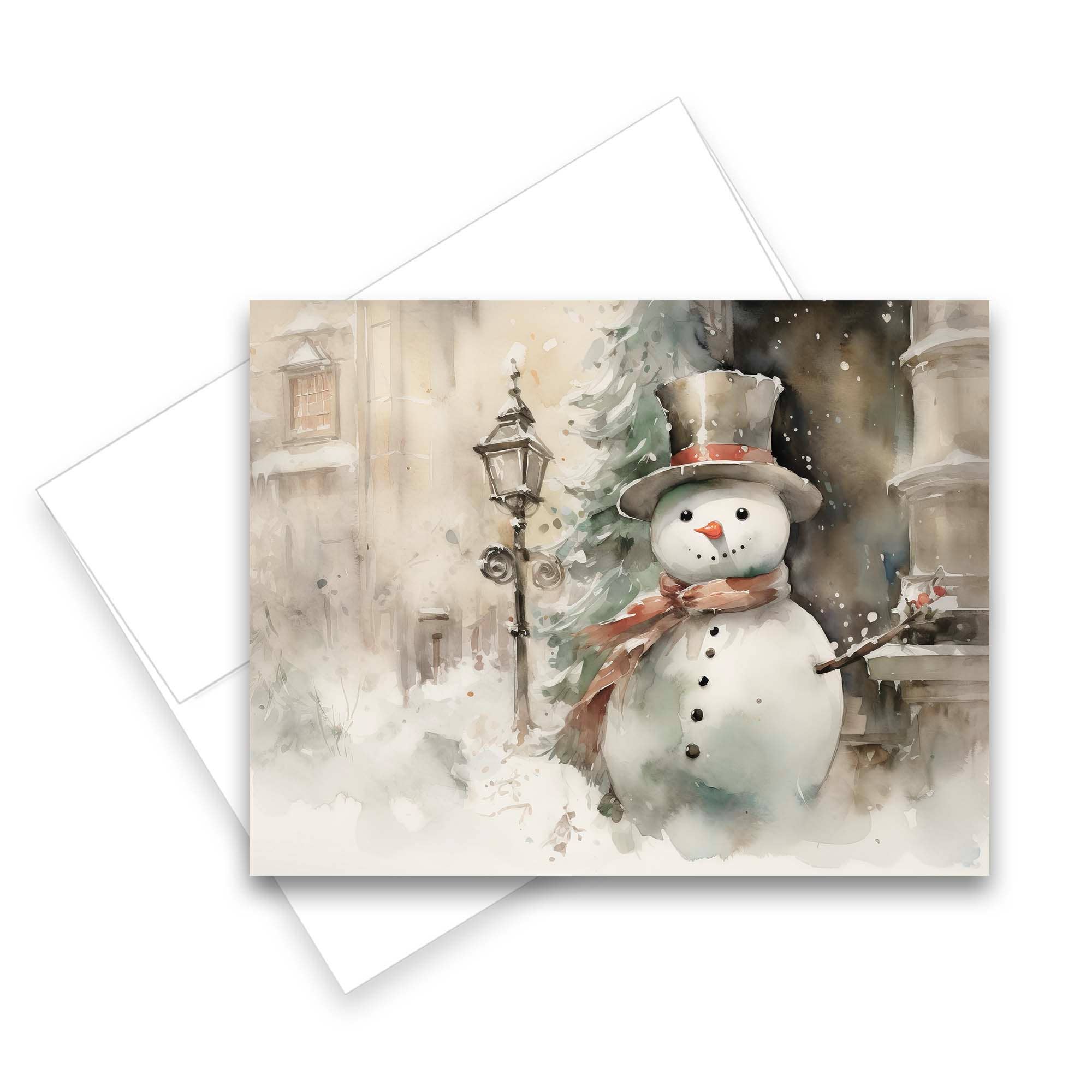 Aria Rae - Wholesale Christmas Card - Assorted Vintage Snowman Christmas Greeting Cards, Set of 65