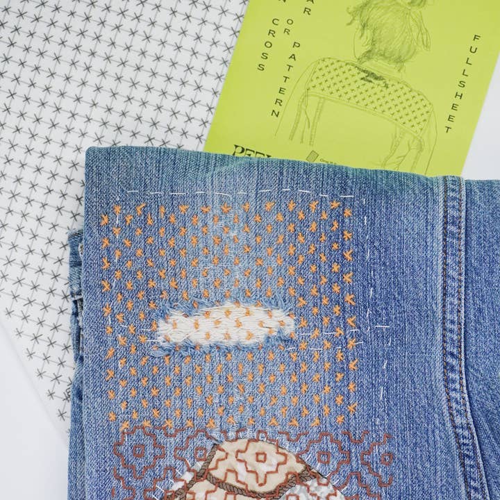 Socorro Society - Wholesale Embroidery/Cross Stitch Supplies - Sashiko Inspired Star/Ten Cross Stick and Stitch Pattern4