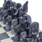 Global Crafts - Wholesale Board Game - Soapstone Hand-Carved Chess Set - African Maasai Tribe Pieces - Grey/Natural Stone4