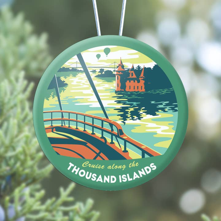 Thousand Islands St. Lawrence River Round Ornament Souvenir for wholesale by Lionheart Graphics