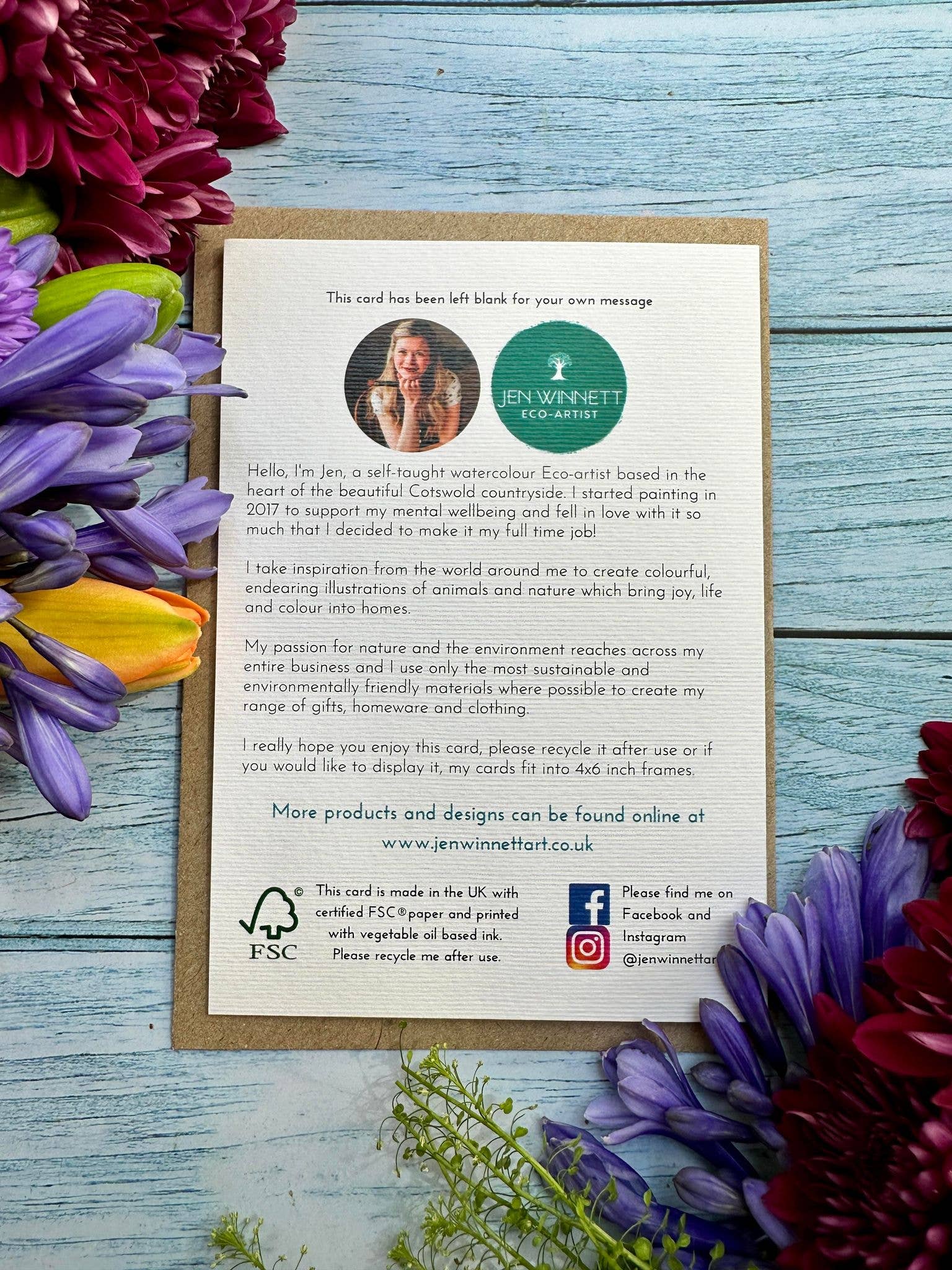 Jen Winnett Eco Artist - Vente Cartes d'anniversaire - Licorne d'anniversaire | Carte écologique mignonne et colorée2