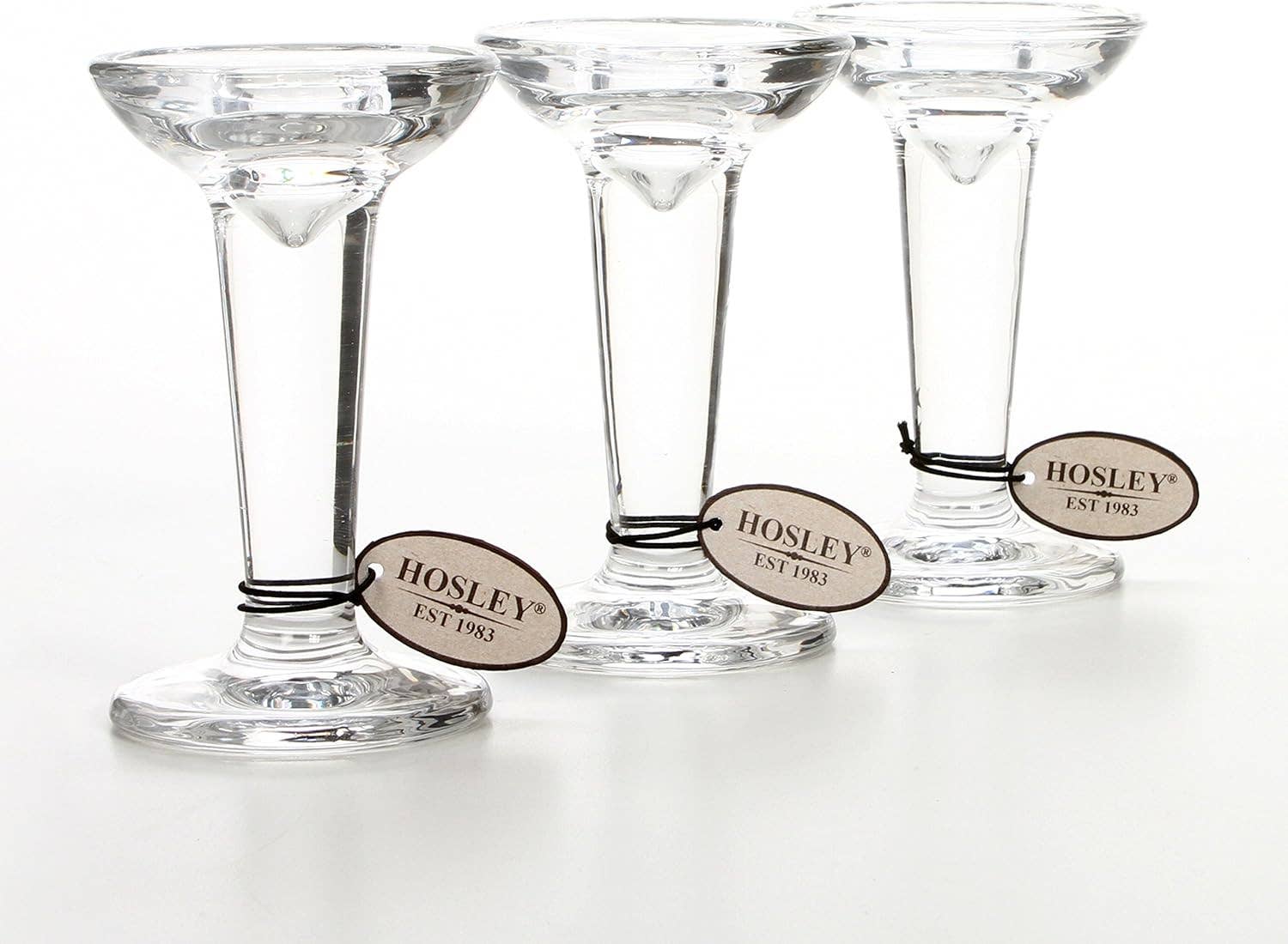 Hosley - Vente Bougeoirs - LOT DE 3 PORTE-CONIQUES EN VERRE Hosley®, 5,1 POUCES DE HAUTEUR9