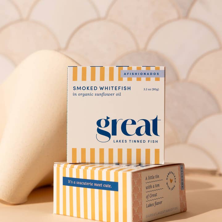 Smoked Whitefish in Organic Sunflower Oil for wholesale by Great Lakes Tinned Fish