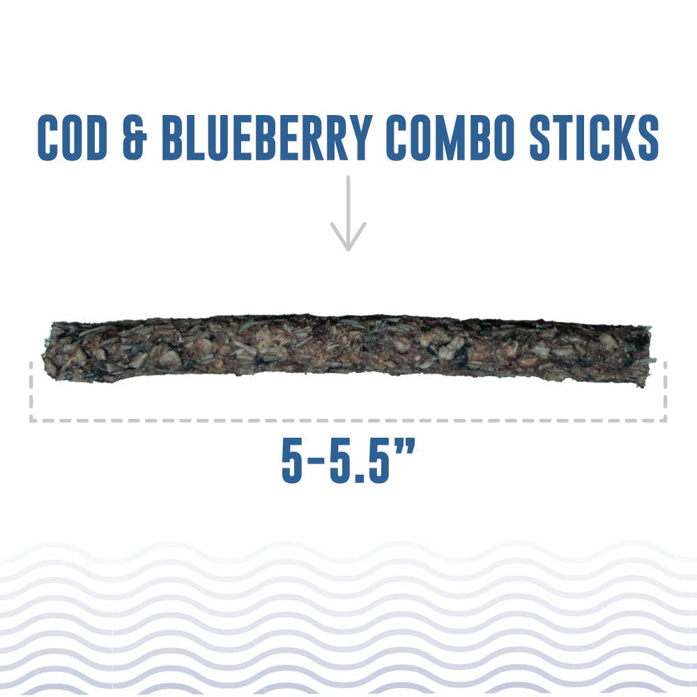 Icelandic+ - Wholesale Pet Treats - Dog - Cod & Blueberry Combo Sticks For Dogs1