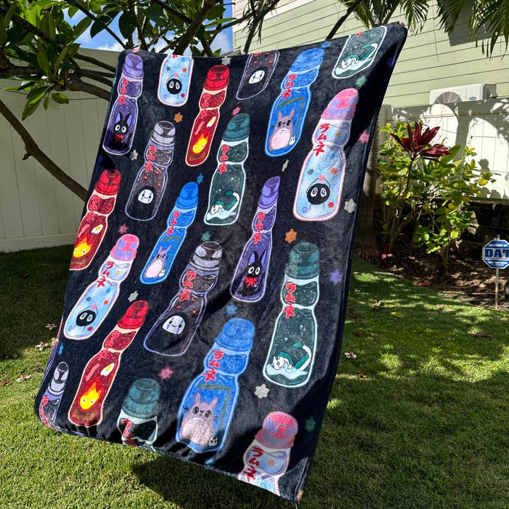 Cobertor de Lã Ramune | Manta Kawaii | Manta Bonitinha por atacado de Cloudpink Studio