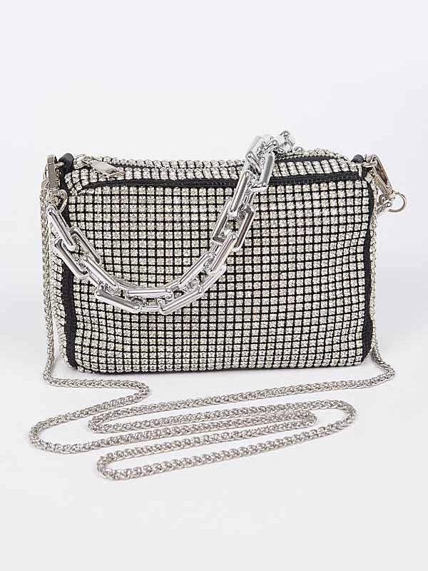Oversized Rhinestone Bag W/Link Chain for wholesale by Shop Neighbors