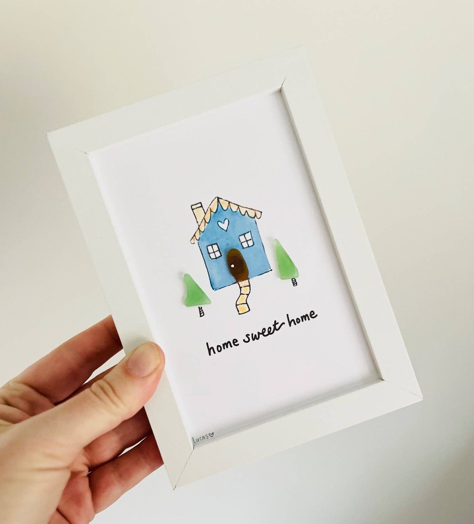 Sook & Hook - Wholesale Art Print - Home Sweet Home Sea Glass Art2