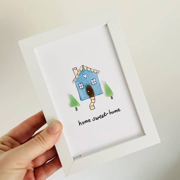 Sook & Hook - Wholesale Art Print - Home Sweet Home Sea Glass Art2