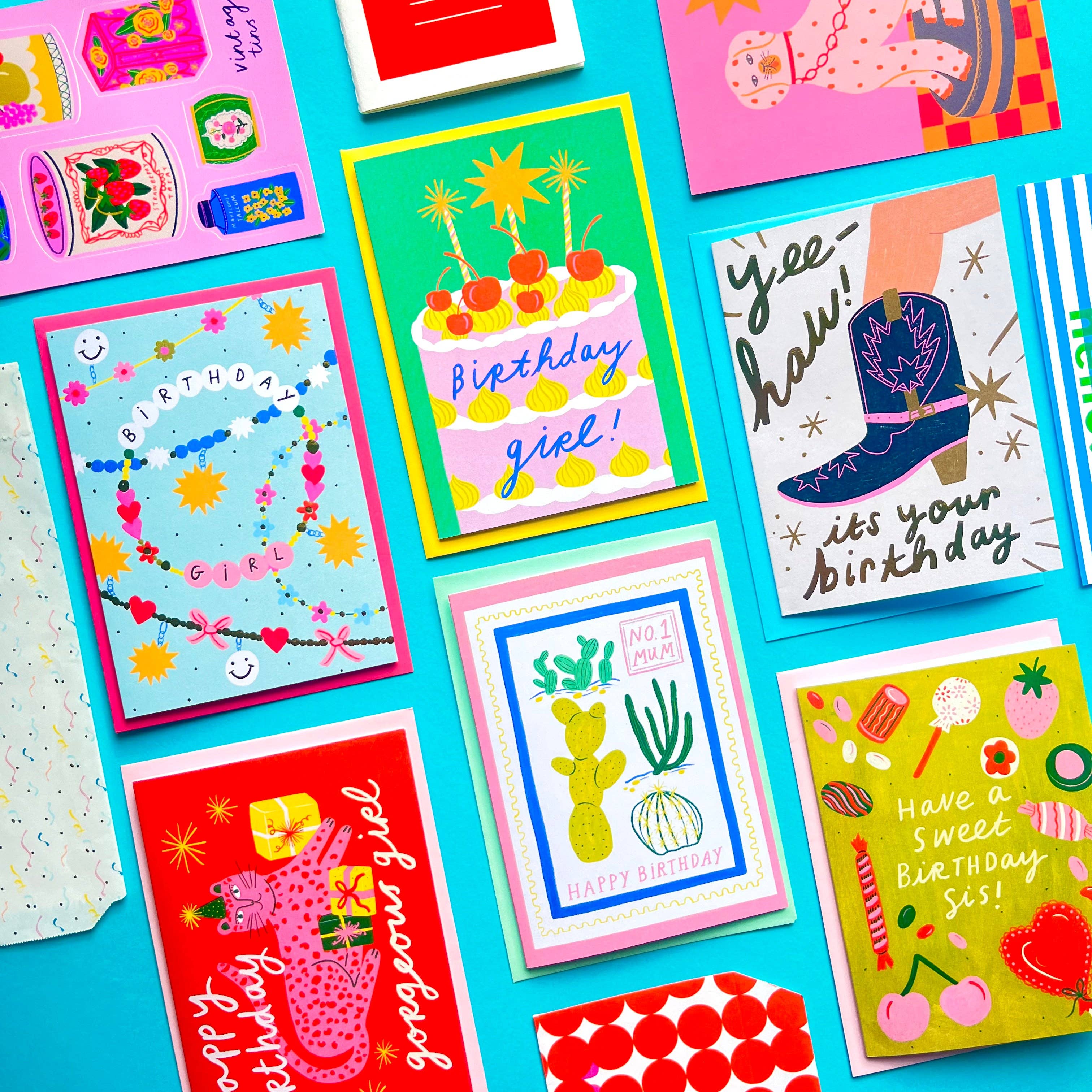 Kerrie Illustrates - Vendita all'ingrosso Biglietti di auguri - Buon Compleanno Splendida Ragazza Biglietto di Auguri con Leopardo | Stampa Animalier Rosa Rossa Brilla Festeggia2