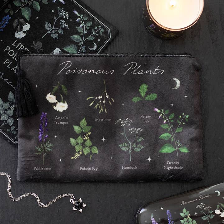 Something Different Wholesale – wholesale Make-up/cosmetic bag – Poisonous Plants Gothic Botanical Makeup Bag