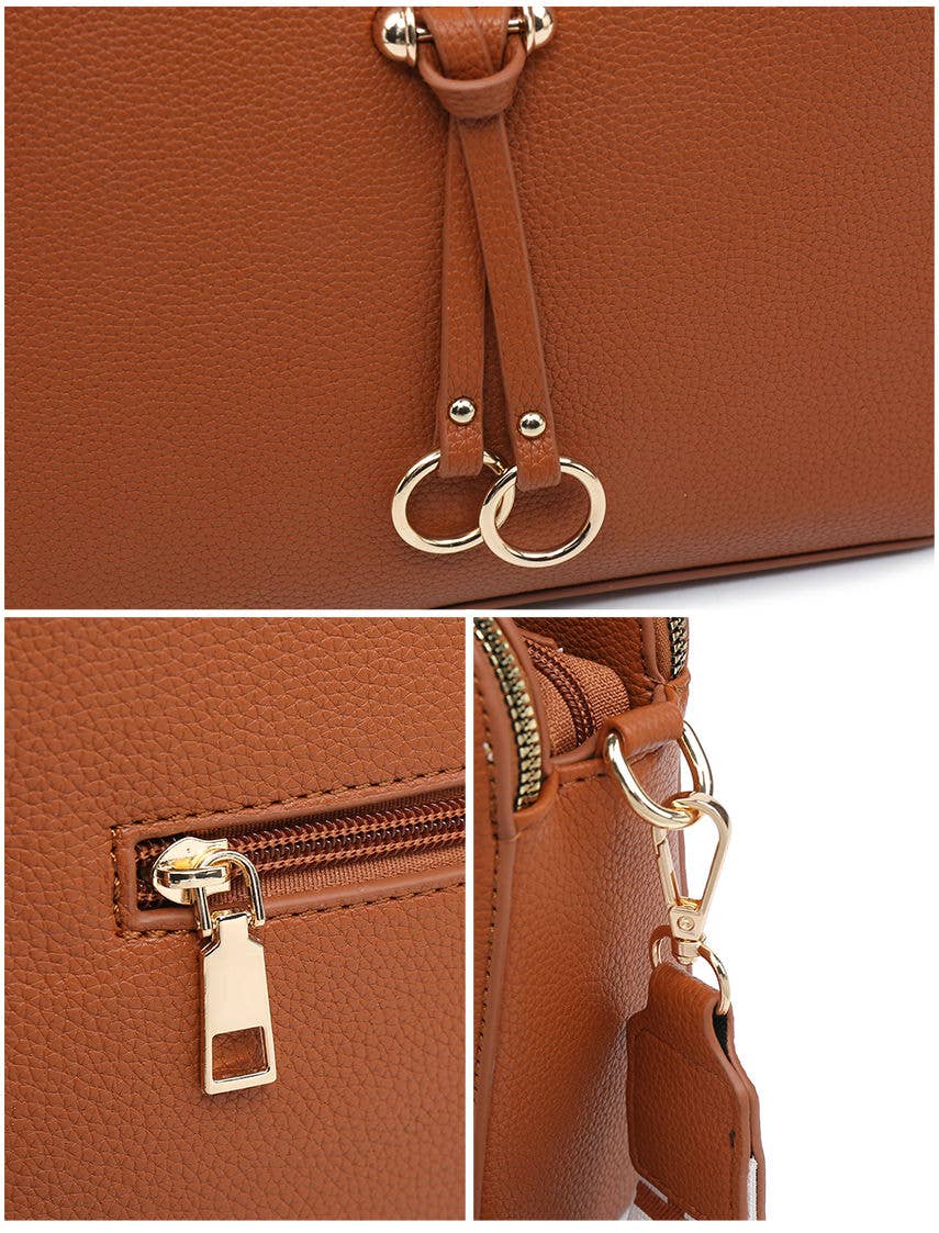 Papaya Fashion Ltd - Vendita all'ingrosso Borsa a tracolla - Donna - B23005-AW-Borsa a tracolla con tracolla in tela a tre sezioni con zip7