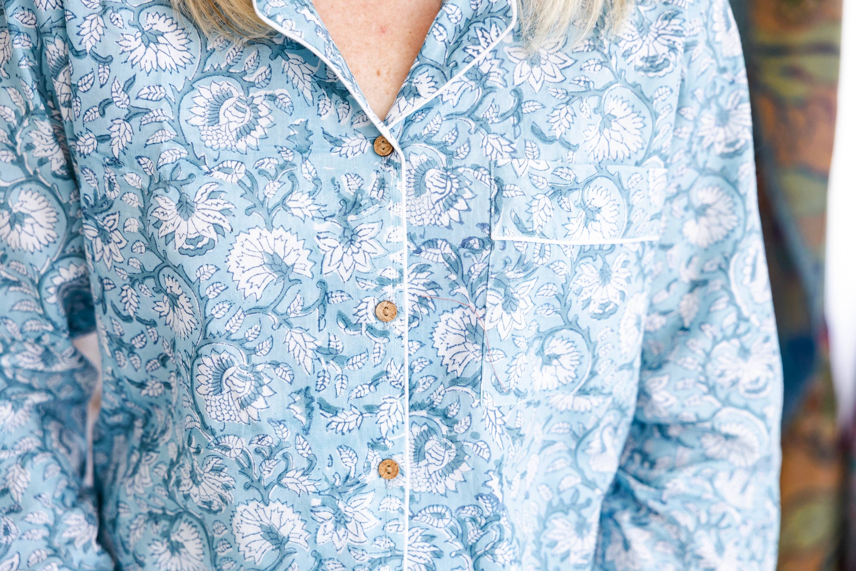 Rahab's Rope - Wholesale Sleepwear Set - Women's - Coastal Comfort Block Print Pajama Set - Pants1