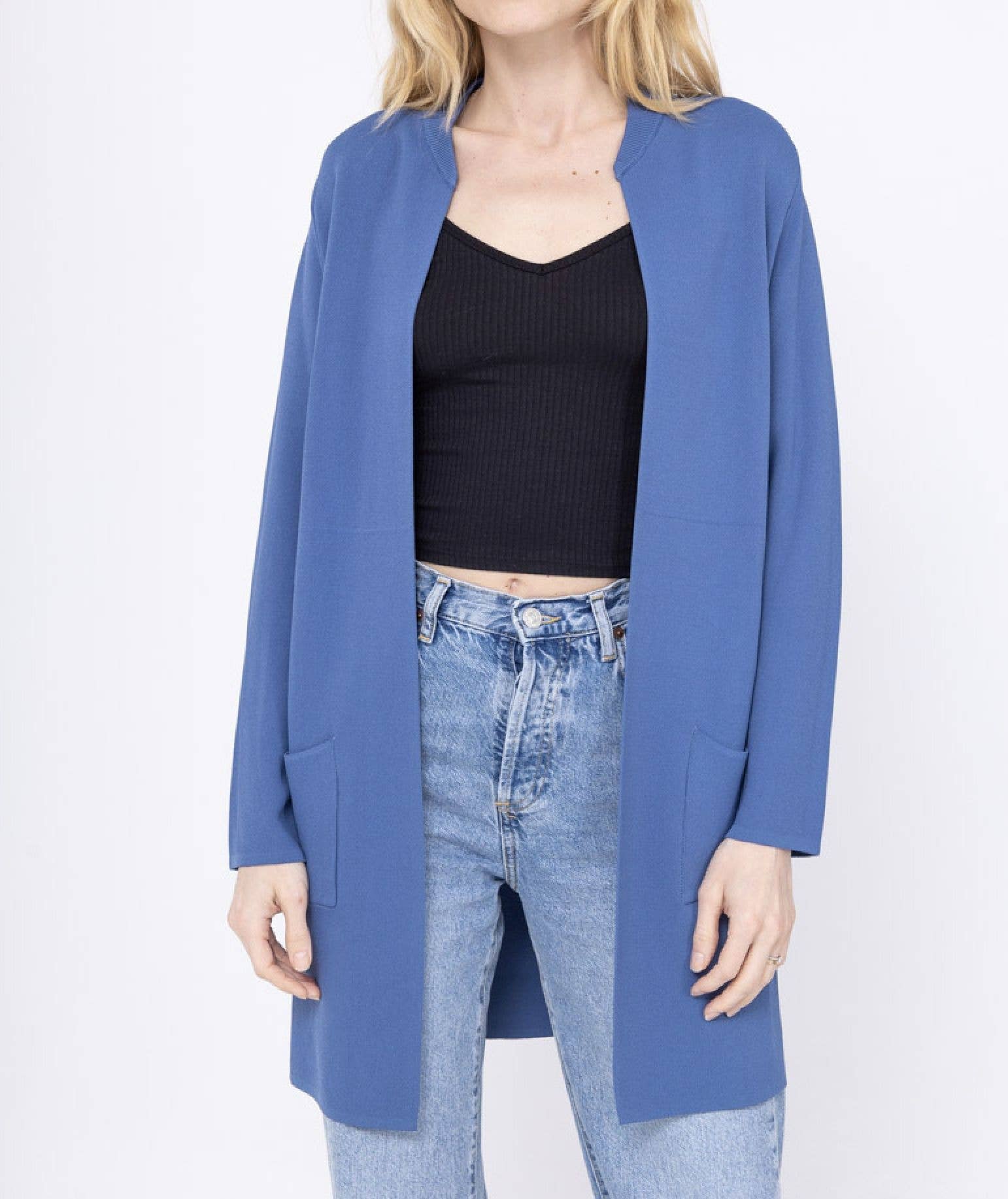 Happy look - Vendita all'ingrosso Cardigan - Donna - Gilet lungo in maglia fine 0