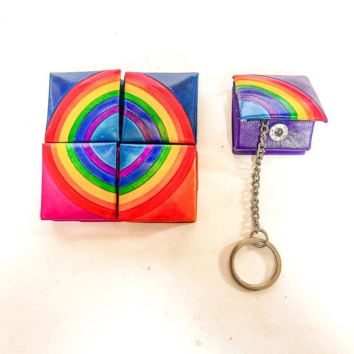 Regnbåge Mini Läder Myntbörs, ST-CP-RB-703 för wholesale av Shop Therapy