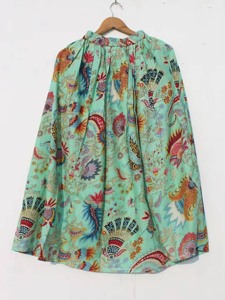 Jupe longue indienne en coton fleuri, taille libre, jupe de plage pour la vente par bhavnas boutique