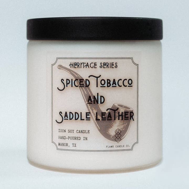 Flame Candle Company - Wholesale Jar/Filled Candle - Spiced Tobacco + Saddle Leather1