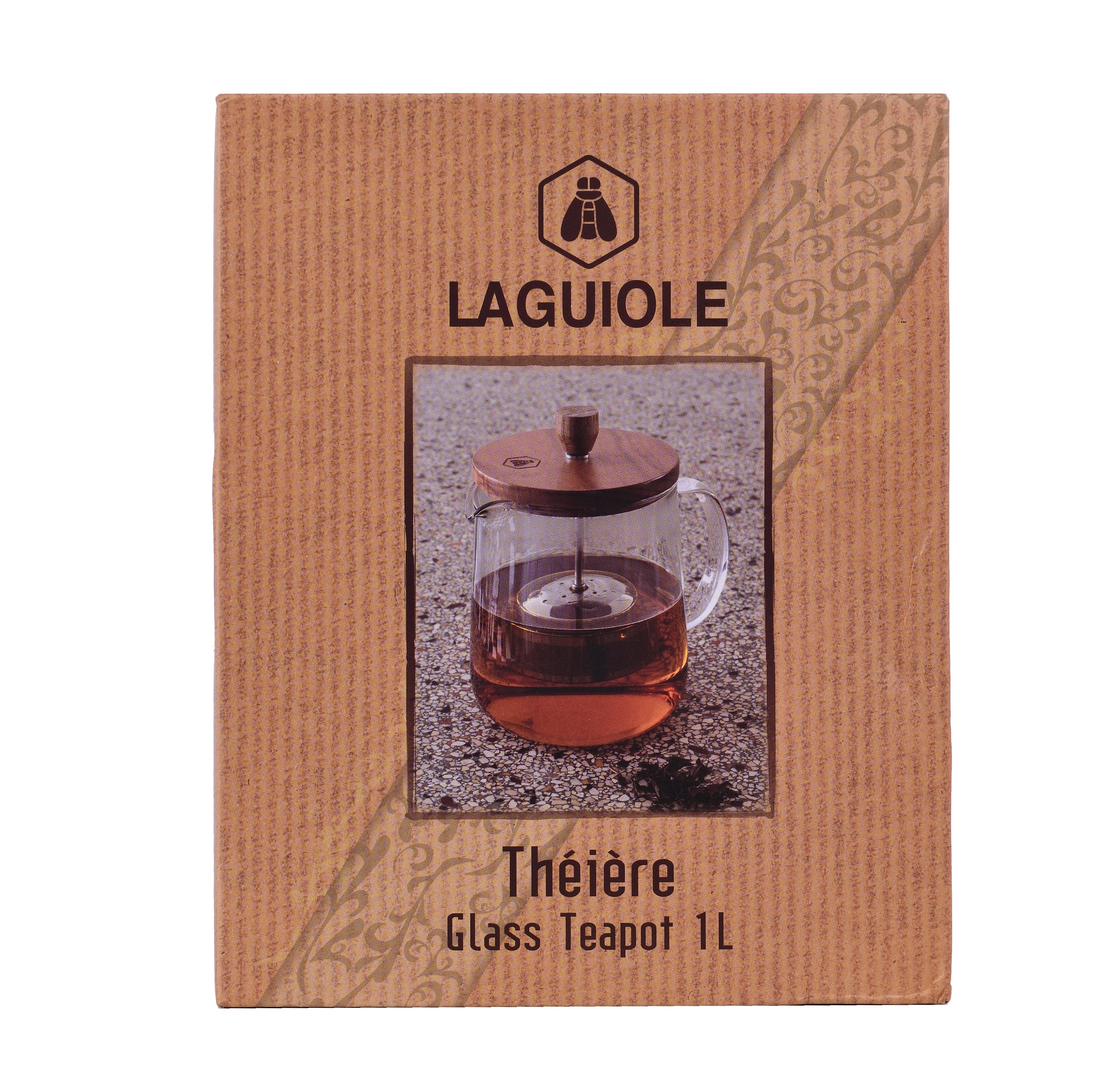 Laguiole - Vente Théière - Laguio Théière + Couvercle en Bois et Infuseur Amovible 1L7