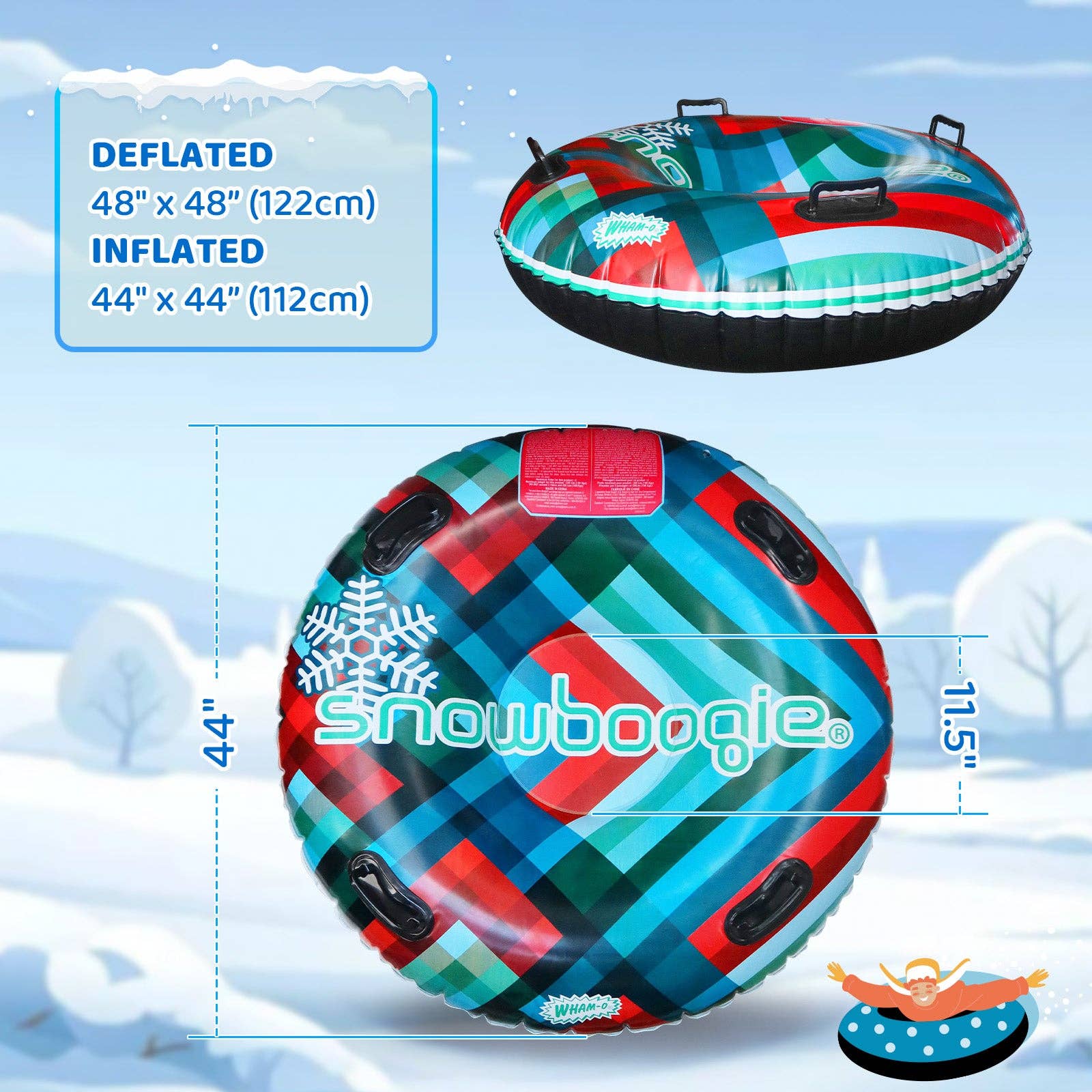 Sixale - Wholesale Sporting Game - Kids & Baby - Wham-O Snow Boogie Air Tube 48" (Line pattern/Snow pattern)1