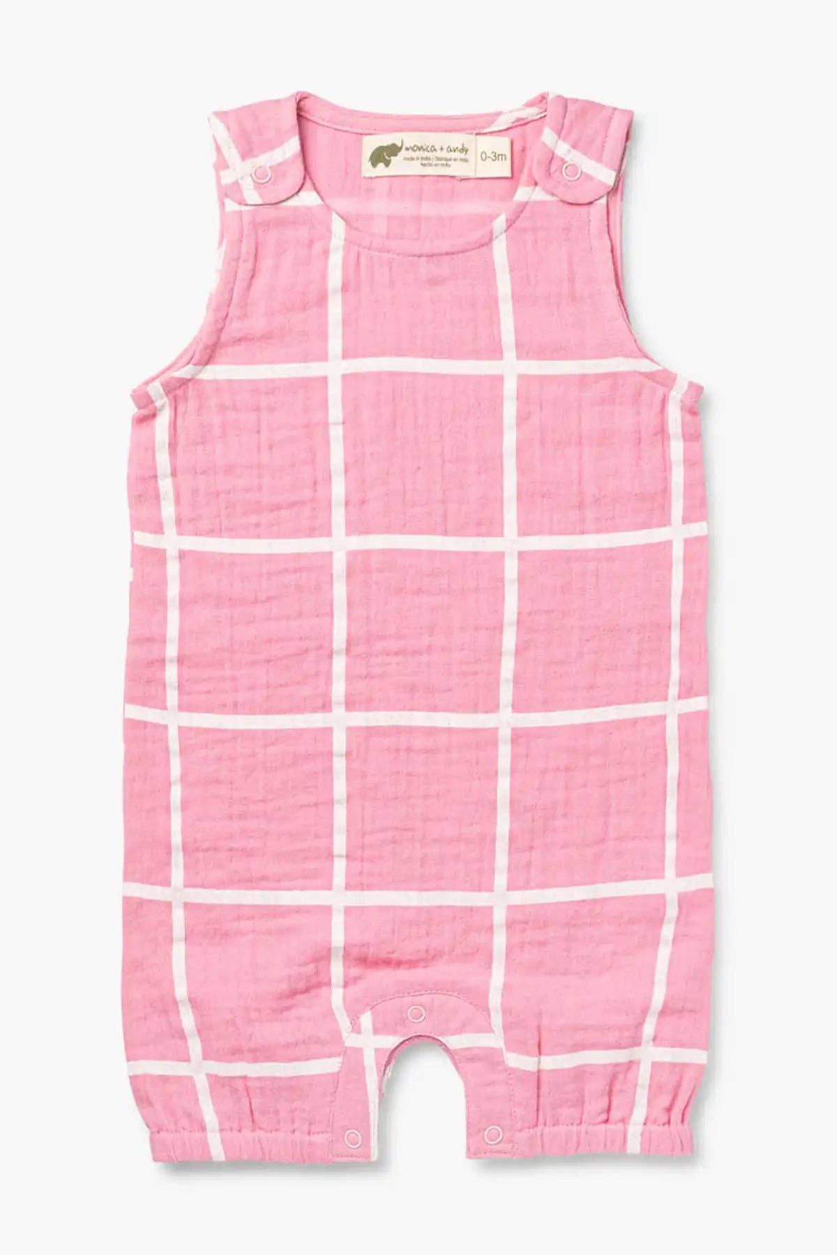 Monica + Andy – Großhandel Strampler – Baby – Gaze-Bubble-Strampler_Rosa Fensterkreuz