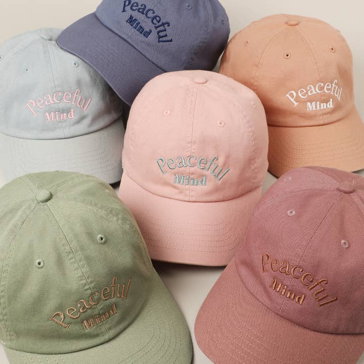 Fashion City - Wholesale Baseball Cap - Unisex - Peaceful Mind Lettering Embroidery Baseball Cap