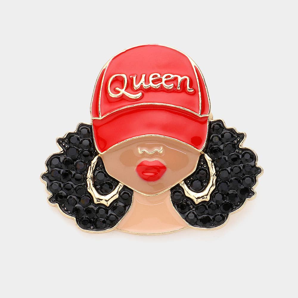 Sensibling Corp. - Wholesale Brooch - Enamel Queen Hat Afro Woman Pin Brooch3
