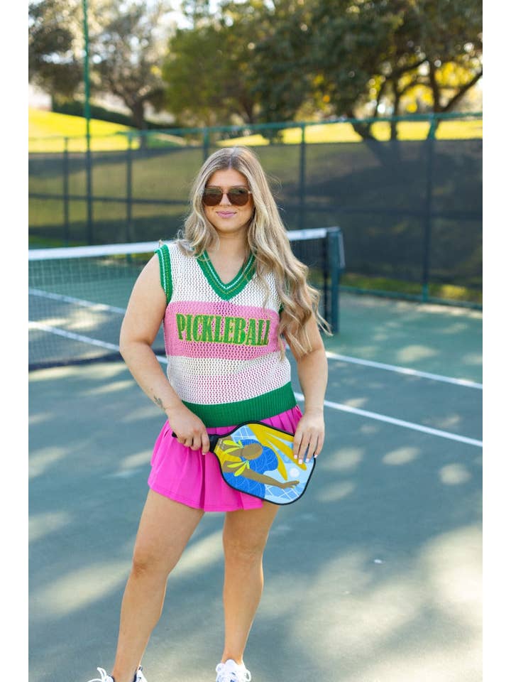 Multi Pickle-ball Sweater Vest for wholesale on Faire10