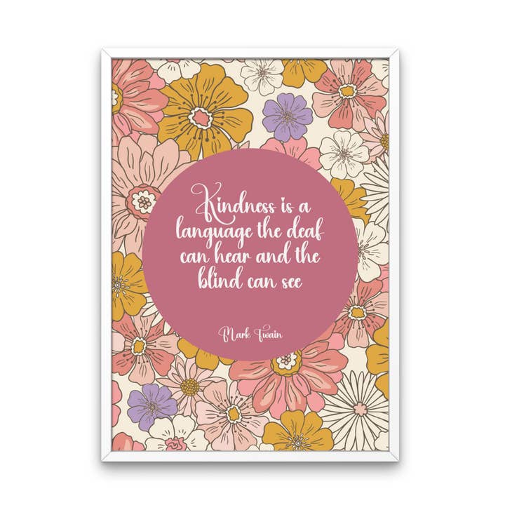 Mark Twain Kindness Quote Print for wholesale by Fairy Bread Designs