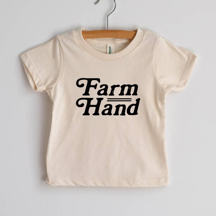 Camiseta orgánica Farm Hand Cream para bebés y niños para venta al por mayor de Gladfolk
