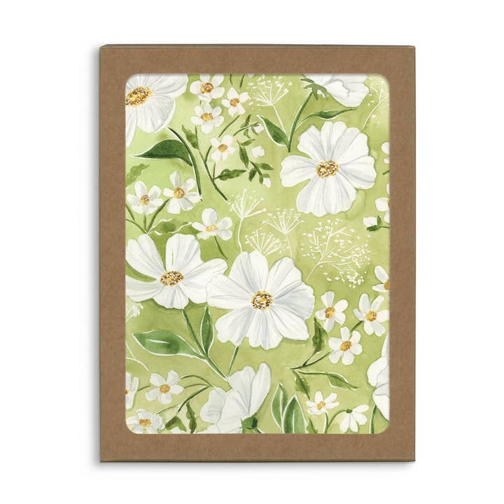 Garden Greens and Daisies | Boxed Set of 6 for wholesale by Almeida Illustrations