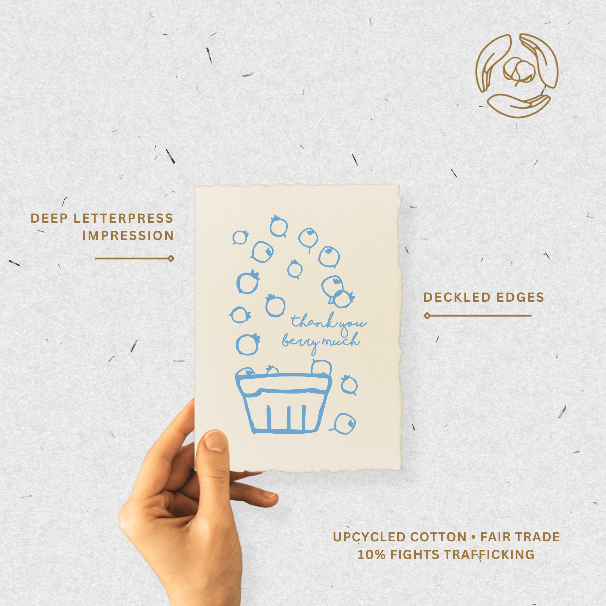 Paper Baristas - Wholesale Thank You Card - Thank You Berry Much | Blue Berry Gratitude Greeting Card3