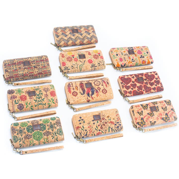 Meninas Bonitas Cork - Wholesale Wallet - Women's - Various patterns natural cork women zipper card wallet BAG-217